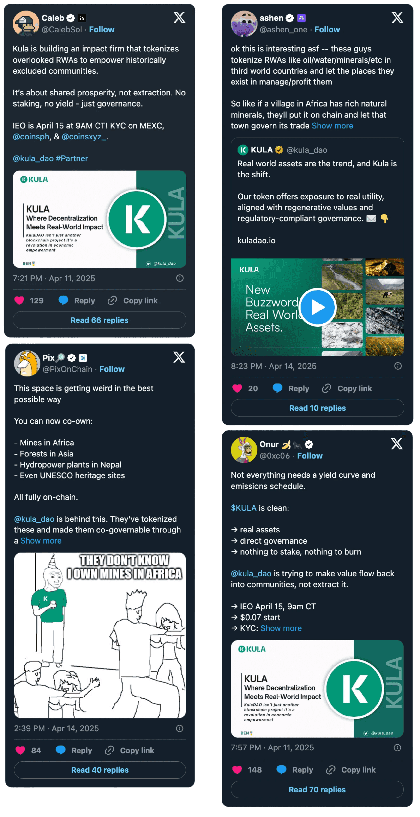 KulaDAO creator post collage from the original case study